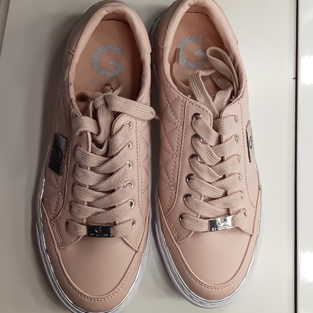 G x Guess Dusty Rose Quilted Leather Sneaker - 6
